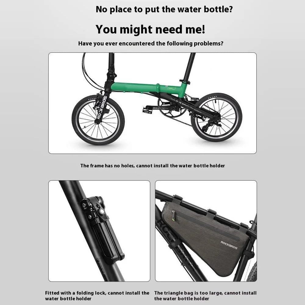 ROCKBROS 1L Water Bottle Bag for Bicycle Tail Pack Bike Rear Seat Saddle Bag with Reflective Strips - 5