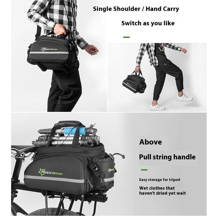ROCKBROS A6 35L Expandable Bicycle Rear Rack Bag Mountain Bike Pannier Pack with Rain Cover - 6