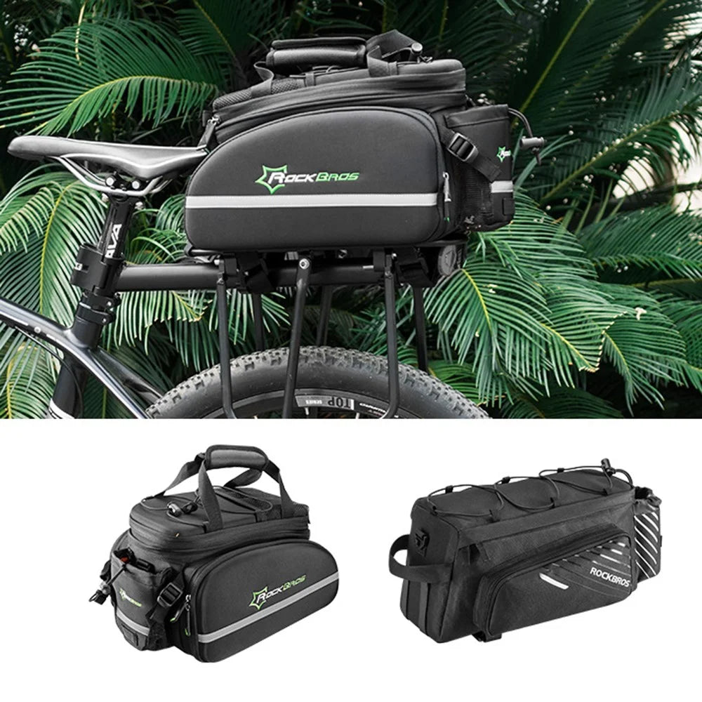ROCKBROS A69 Expandable Bicycle Carrier Bag Reflective MTB Bike Rack Pannier Bag with Rain Cover - 3