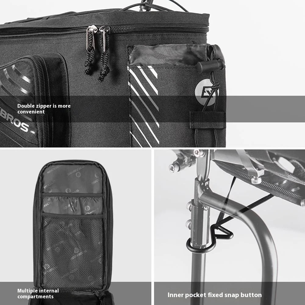 ROCKBROS A69 Expandable Bicycle Carrier Bag Reflective MTB Bike Rack Pannier Bag with Rain Cover - 7