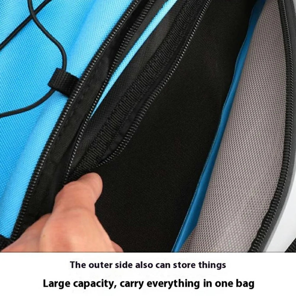 13L Large Capacity Bike Rack Bag 600D Polyester Bicycle Rear Seat Bag with Shoulder Strap Cycling Backseat Bag - Blue+Grey - 5