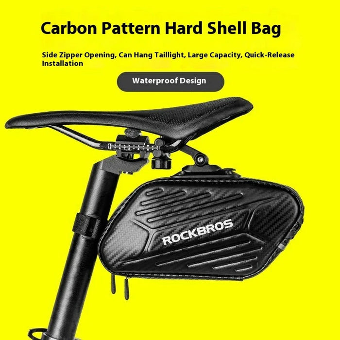 ROCKBROS B59 1.5L For MTB Road Bike Hard Shell Saddle Bag Waterproof Reflective Rear Seatpost Pack - 2