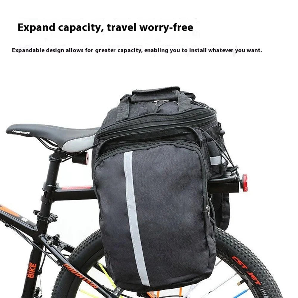 Mountain Bike Rear Rack Bag 27L Waterproof Cycling Gear Oxford Cloth Storage Bag with Rain Cover - 2