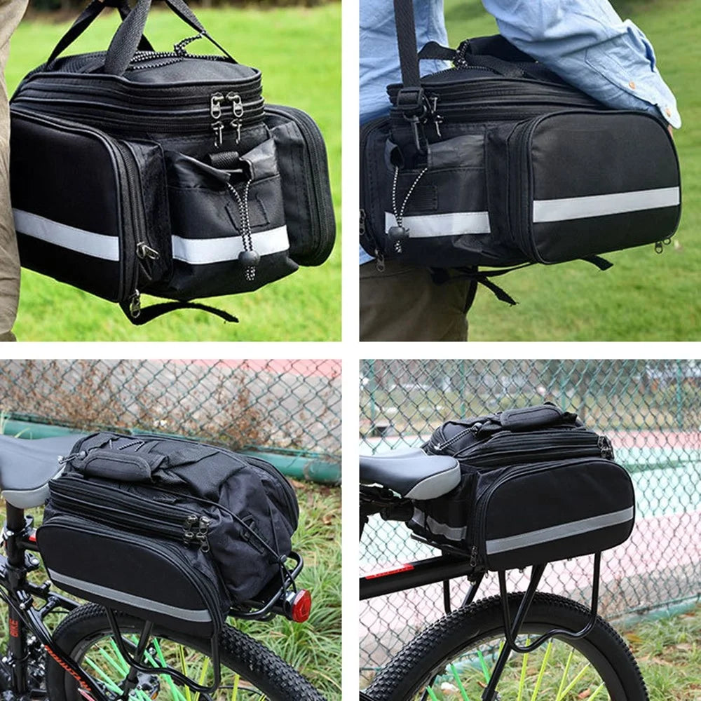 Mountain Bike Rear Rack Bag 27L Waterproof Cycling Gear Oxford Cloth Storage Bag with Rain Cover - 4