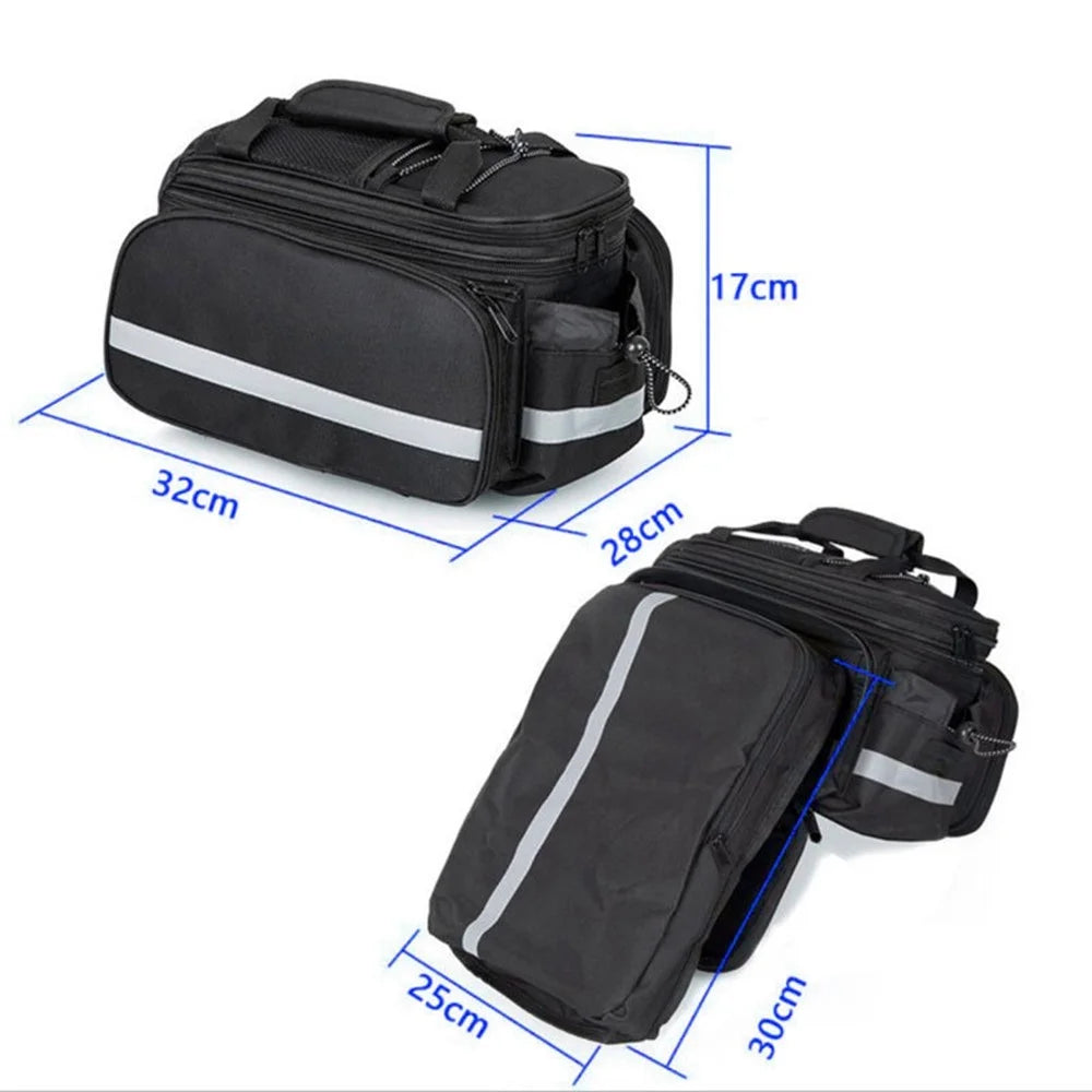 Mountain Bike Rear Rack Bag 27L Waterproof Cycling Gear Oxford Cloth Storage Bag with Rain Cover - 7