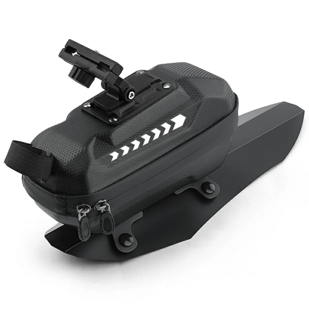 WEST BIKING YP0707420 2L Hard Shell Waterproof PU Leather Bicycle Saddle Bag with Detachable Fender - 1
