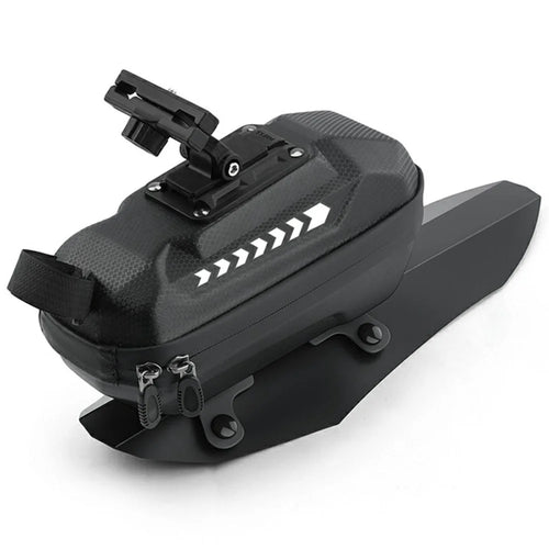WEST BIKING YP0707420 2L Hard Shell Waterproof PU Leather Bicycle Saddle Bag with Detachable Fender - 1