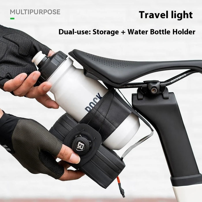 ROCKBROS Bicycle Waterproof Saddle Bag Rotary Self-Locking Seat Post Cycling Water Bottle Holder - 3