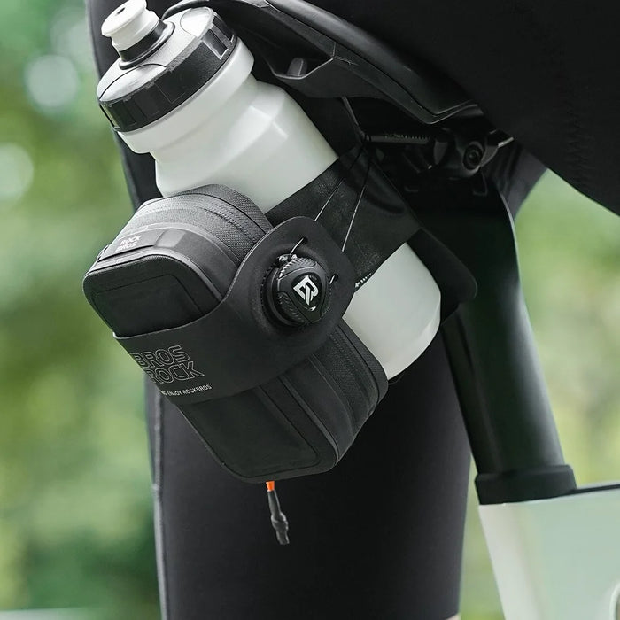 ROCKBROS Bicycle Waterproof Saddle Bag Rotary Self-Locking Seat Post Cycling Water Bottle Holder - 7