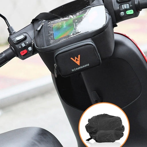 RZAHUAHU Multifunctional Front Handlebar Bag Waterproof Touchscreen Phone Pouch for Navigation Cycling - 2