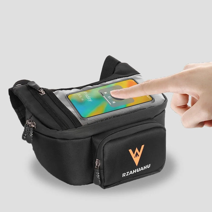 RZAHUAHU Multifunctional Front Handlebar Bag Waterproof Touchscreen Phone Pouch for Navigation Cycling - 5