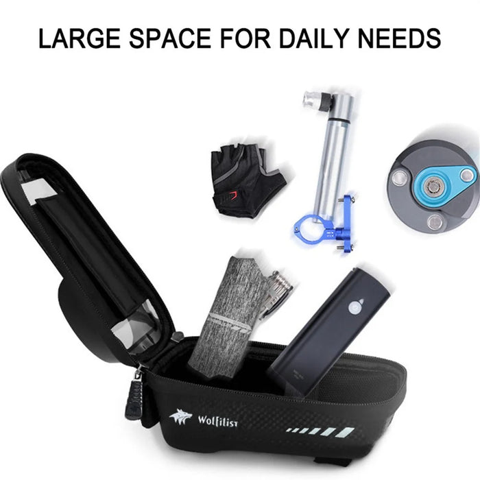 WOLFILIST C1102 Bike Waterproof Phone Mount 0.75L Handlebar Bag Navigation Delivery Cycling Pouch - 4