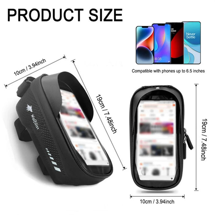 WOLFILIST C1102 Bike Waterproof Phone Mount 0.75L Handlebar Bag Navigation Delivery Cycling Pouch - 5