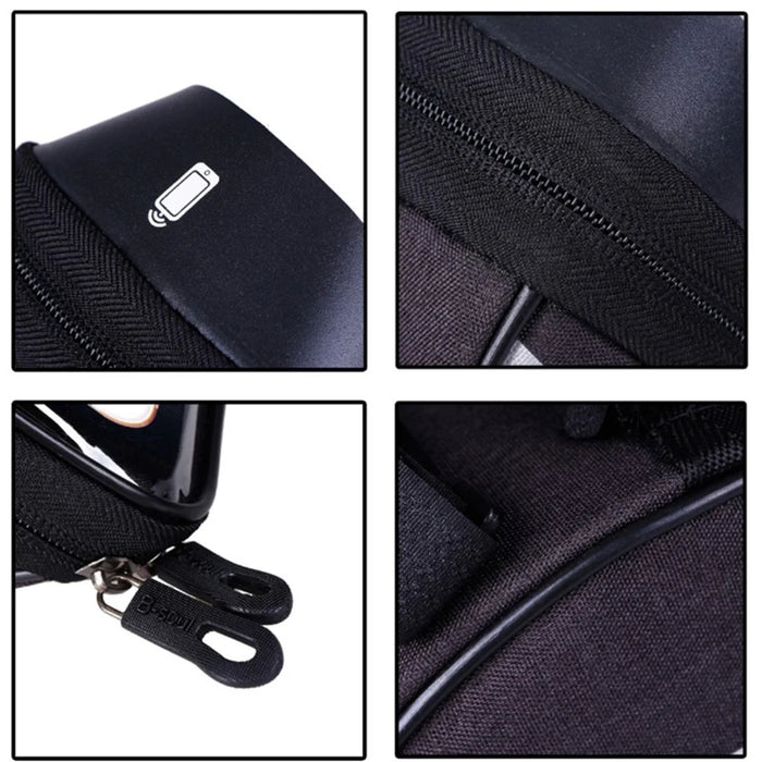 B-SOUL Anti-splash Touch Screen Mobile Phone Bag Bicycle Front Bag - Black - 3