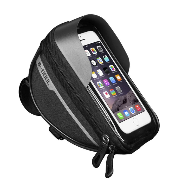 B-SOUL Anti-splash Touch Screen Mobile Phone Bag Bicycle Front Bag - Black - 4