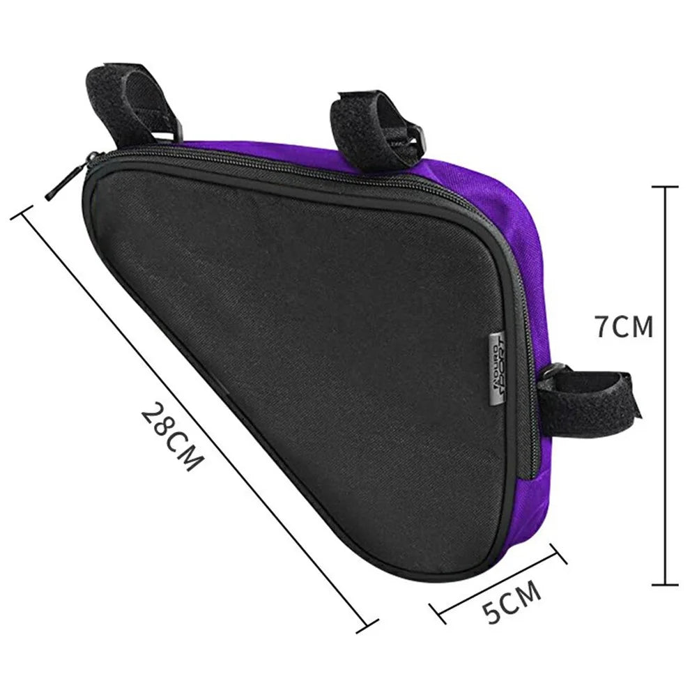 YF-CB003 Bike Frame Triangle Bag for Mountain Bicycle Waterproof Cycling Top Tube Pack, 28 x 18 x 5cm - Dark Purple - 6