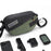 ROCKBROS Bike Handlebar Bag 2.5L Waterproof Bicycle Front Bag Shoulder Bag Storage Pouch - Black-Green - 6