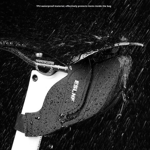 ESLNF 0.25L Mini Saddle Bag TPU Waterproof Wrap Around Strap Portable Bicycle Saddle Bag - Black - 2