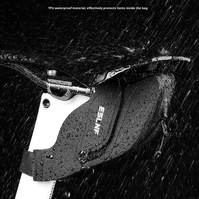 ESLNF 0.25L Mini Saddle Bag TPU Waterproof Wrap Around Strap Portable Bicycle Saddle Bag - Black - 2