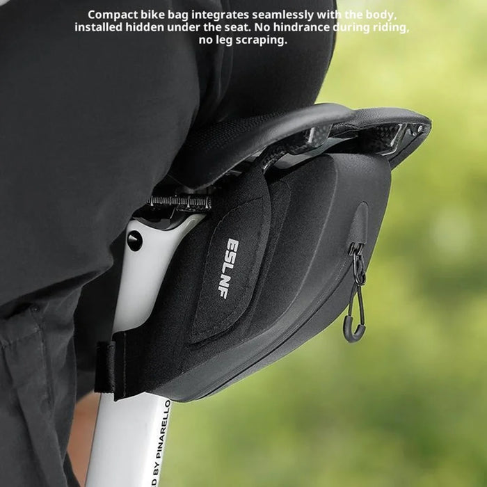 ESLNF 0.25L Mini Saddle Bag TPU Waterproof Wrap Around Strap Portable Bicycle Saddle Bag - Black - 5
