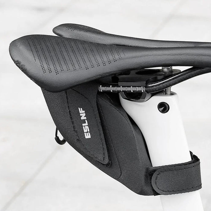 ESLNF 0.25L Mini Saddle Bag TPU Waterproof Wrap Around Strap Portable Bicycle Saddle Bag - Black - 7