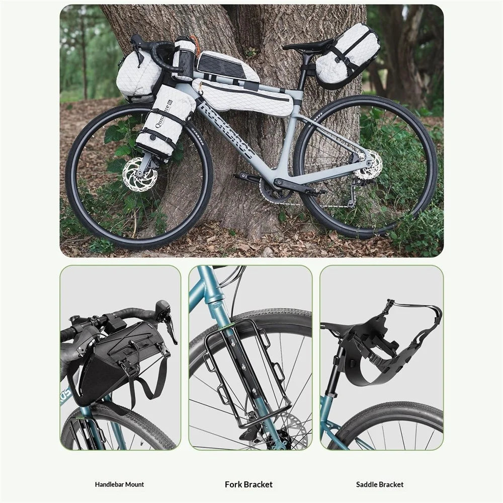 QUNATRUE 6L Bikepacking Handlebar Bag Waterproof Compression Sack for Road / Mountain Bike, 18 x 13 x 45cm - White - 6