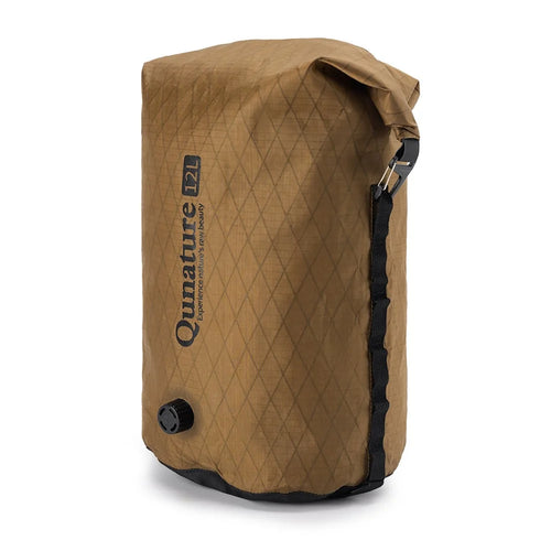 QUNATRUE 12L Bikepacking Handlebar Bag Waterproof Compression Sack for Road / Mountain Bike, 23 x 18 x 54cm - Khaki - 1