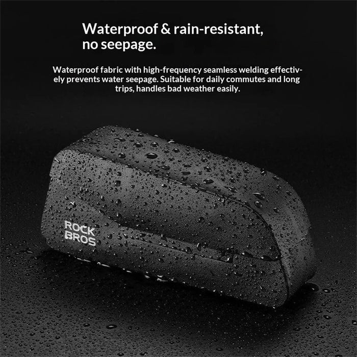 ROCKBROS 30120122 AS-133 0.6L Magnetic Bike Bag Waterproof Front Top Tube Bag for Road Mountain Bikes - Black - 5
