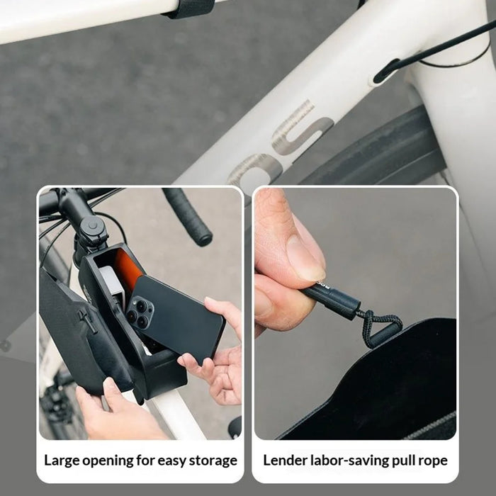 ROCKBROS 30120122 AS-133 0.6L Magnetic Bike Bag Waterproof Front Top Tube Bag for Road Mountain Bikes - Black - 7