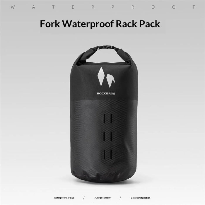 ROCKBROS 30140117 A19 30140117001 7L Large Capacity Bicycle Front Fork Rack Bag Waterproof Cycling Storage Bag - Black - 2