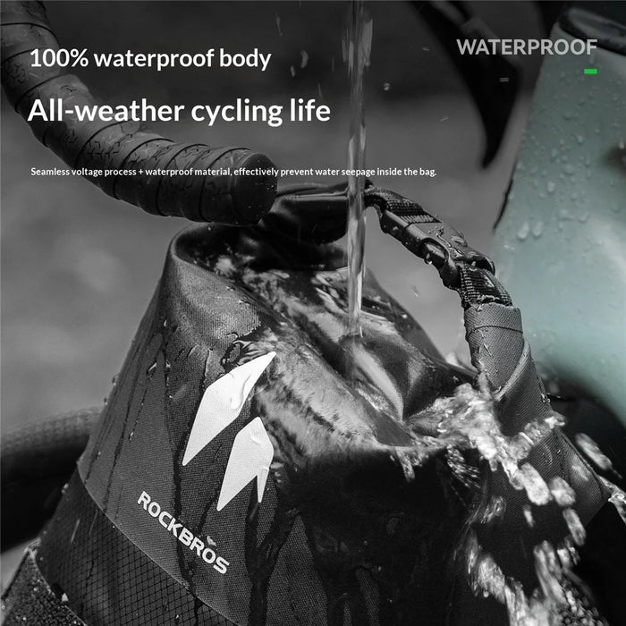 ROCKBROS 30140117 A19 30140117001 7L Large Capacity Bicycle Front Fork Rack Bag Waterproof Cycling Storage Bag - Black - 3