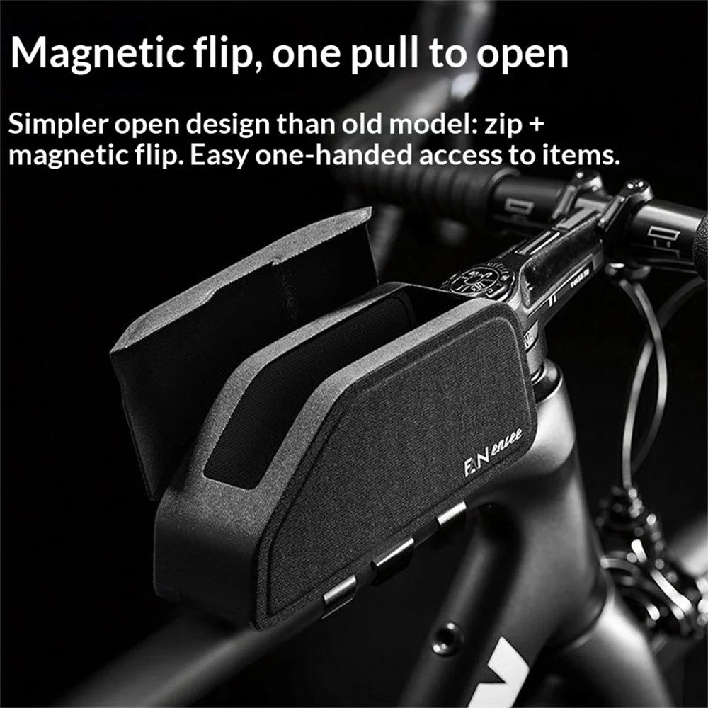 ENLEE EGO3 Top Tube Bike Bag with Magnetic Flip Cover Waterproof Saddle Pouch for Road / Mountain Bikes - Orange - 5
