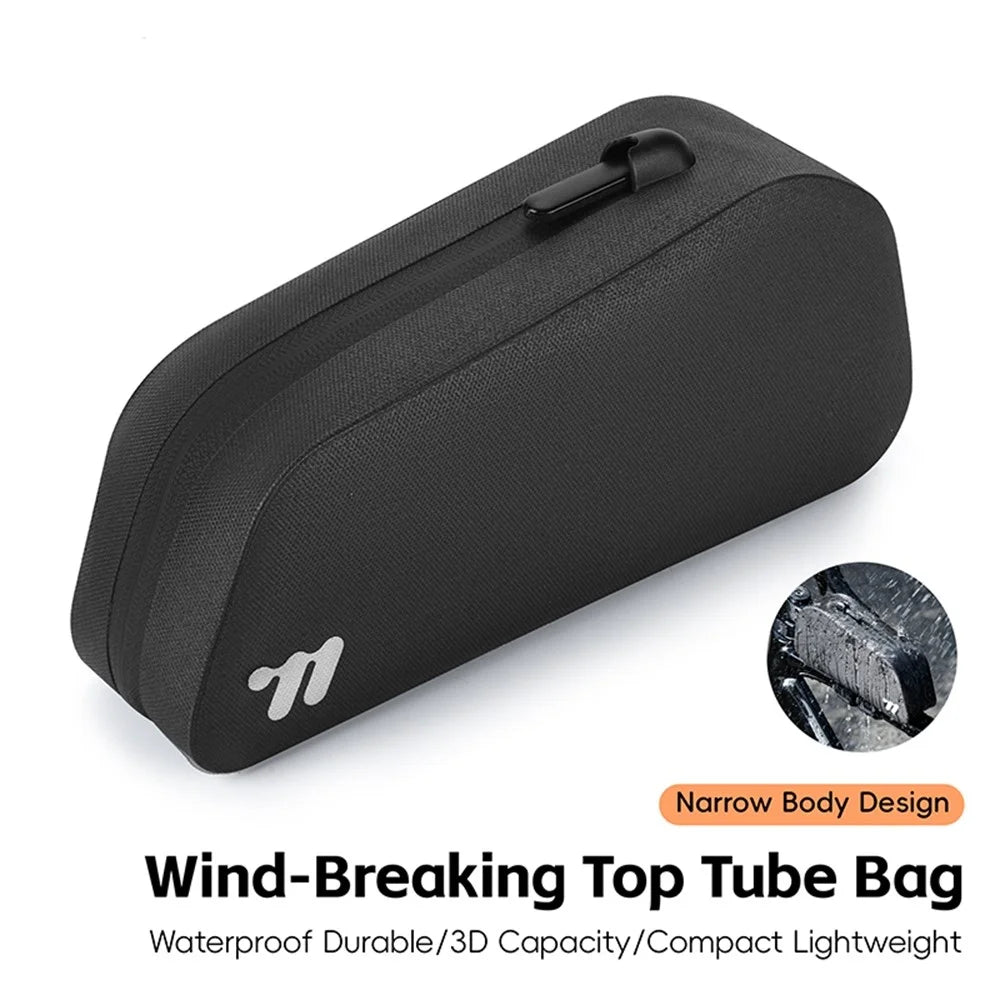 WEST BIKING YP0707425 Bicycle Front Frame Bag TPU Waterproof Cycling Storage Bag for Mountain Road Bike - Black - 2