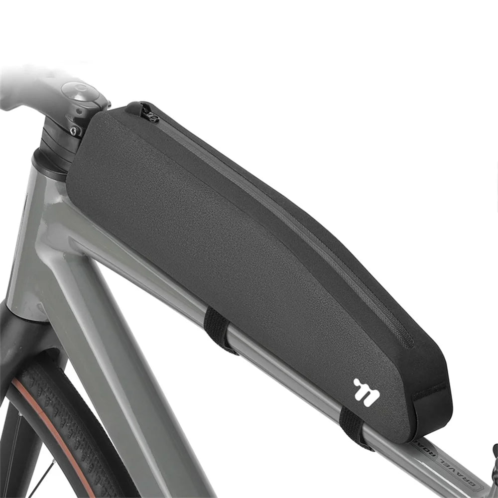 WEST BIKING YP0707426 For Bicycle Top Tube Bag Waterproof Extended TPU Road Bike Frame Bag - Black - 1