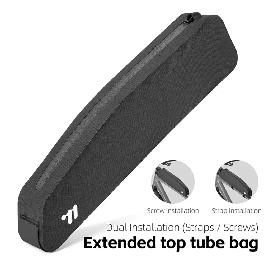 WEST BIKING YP0707426 For Bicycle Top Tube Bag Waterproof Extended TPU Road Bike Frame Bag - Black - 4