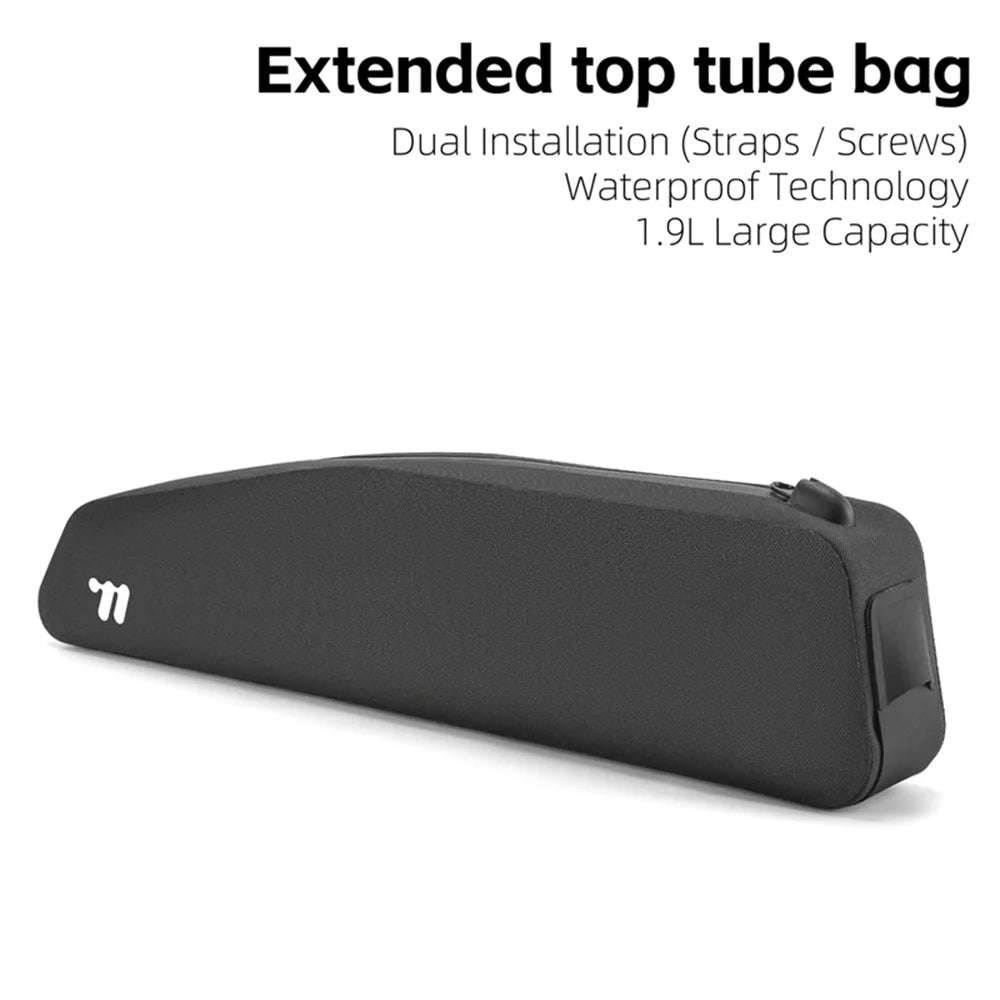 WEST BIKING YP0707426 For Bicycle Top Tube Bag Waterproof Extended TPU Road Bike Frame Bag - Black - 5