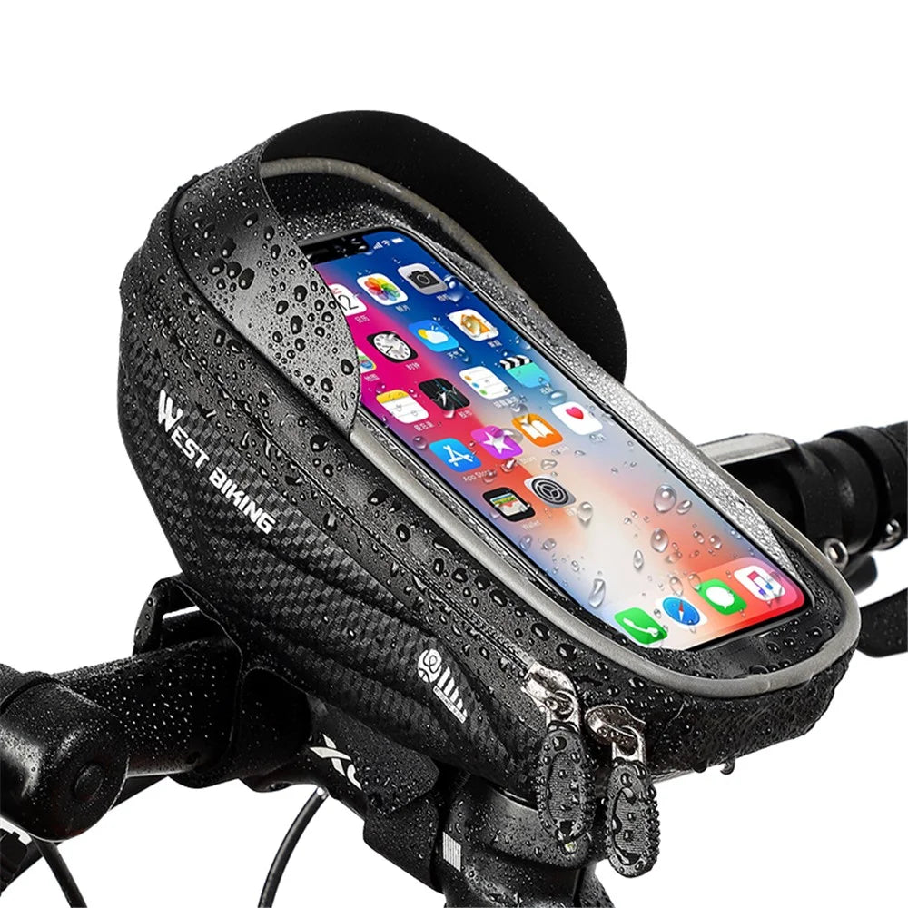 WEST BIKING Bike Bicycle Bag Waterproof Bike Phone Mount Bag Front Frame Top Tube Handlebar Bag with Touch Screen Holder Case for Phones - 3