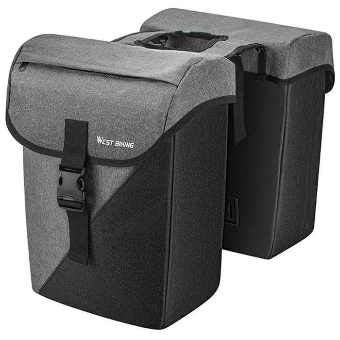 WEST BIKING YP0707427 Dual Rear Rack Bag 32L Bike Pannier Bag for Mountain / Road Bicycle Luggage Carrier - Black  /  Grey - 1