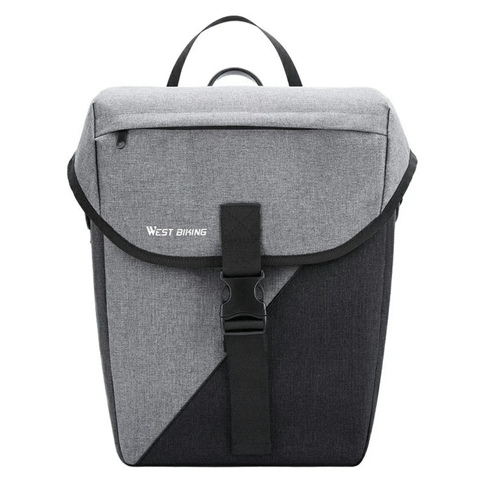 WEST BIKING YP0707428 Bicycle Pannier Bag 16L Rear Rack Pack Water Resistant for Cycling - Black  /  Grey - 1