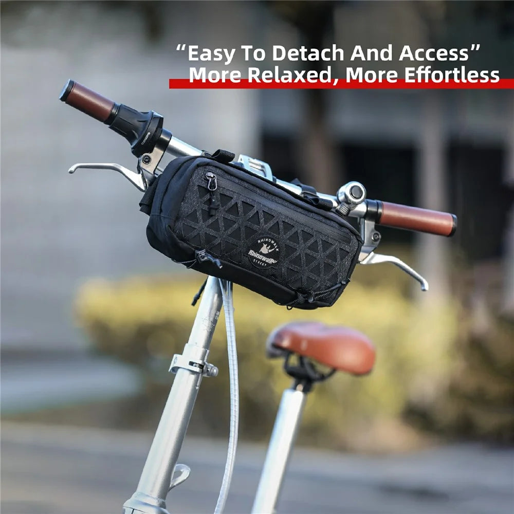 RHINOWALK BCT0209 Bicycle Front Handlebar Bag Cycling Storage Pouch Foldable Bike Head Pack for Outdoor - Brown - 4