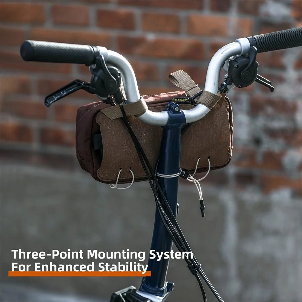 RHINOWALK BCT0209 Bicycle Front Handlebar Bag Cycling Storage Pouch Foldable Bike Head Pack for Outdoor - Brown - 6