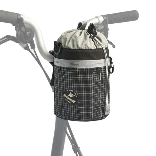 RHINOWALK BCT0207 2.5L Capacity Bicycle Handlebar Bag Foldable Bike Storage Bag with Separate Compartment and Carabiner - Black - 1
