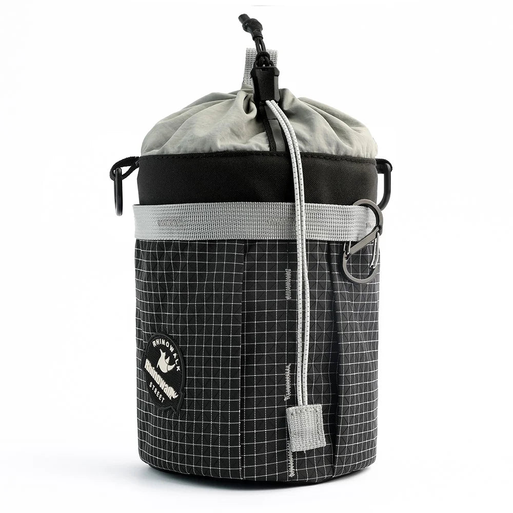 RHINOWALK BCT0207 2.5L Capacity Bicycle Handlebar Bag Foldable Bike Storage Bag with Separate Compartment and Carabiner - Black - 2