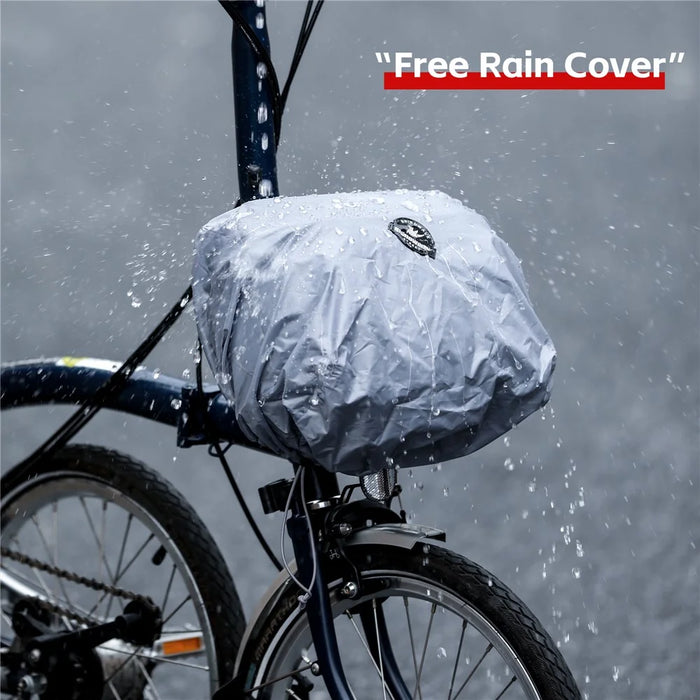 RHINOWALK BCT0208 For Folding Bike 6.5L Handlebar Bag with Shoulder Strap Cycling Storage Bag with Rain Cover - Coffee - 6