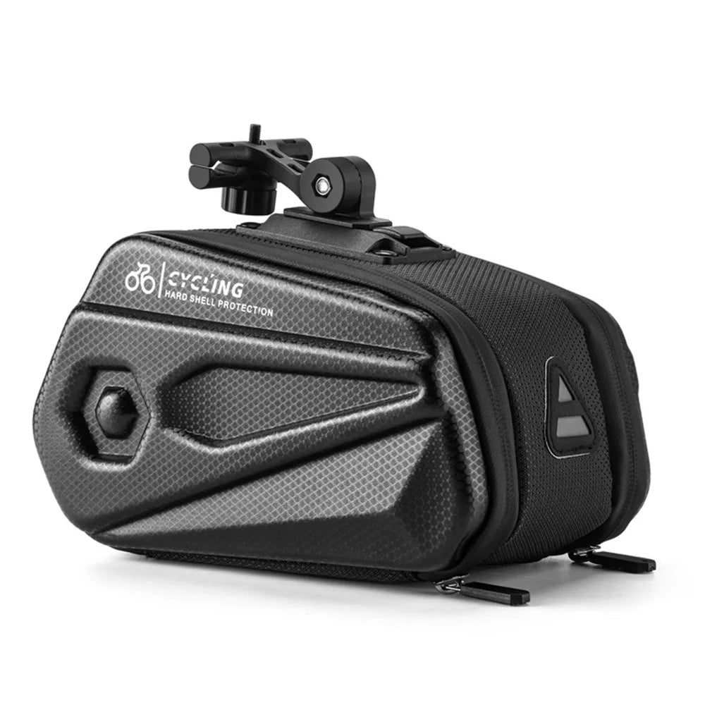 WEST BIKING YP0707268 Bike Saddle Bag 2.6L Hardshell Seat Pack with Adjustable Bracket Cycling Gear - Black - 1