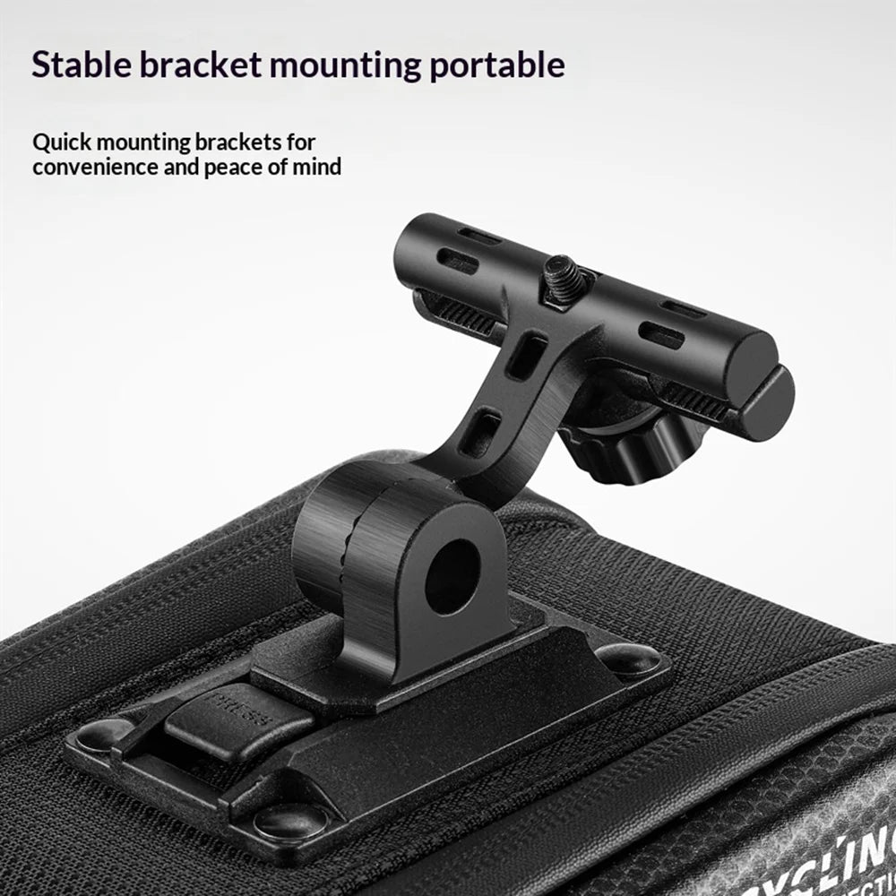 WEST BIKING YP0707268 Bike Saddle Bag 2.6L Hardshell Seat Pack with Adjustable Bracket Cycling Gear - Black - 4