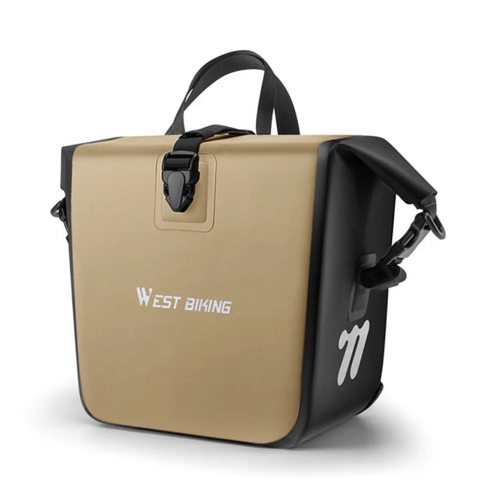WEST BIKING YP0707435 Mountain Bike Front Fork Bag 12-20L Capacity Waterproof Quick Release Cycling Storage Pack - Khaki/One Size - 1