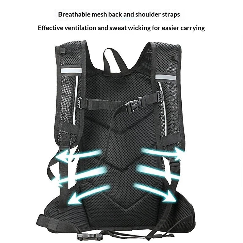 Running Cycling Backpack Reflective Lightweight Outdoor Sports Pack Water Bladder Compatible - Black - 4