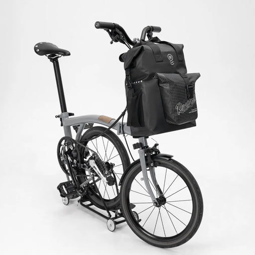 ROCKBROS AS-158 18L Roll-up Handlebar Bag Waterproof Nylon Cycling Helmet Storage Bag for Folding Bike - Black / 18L - 2