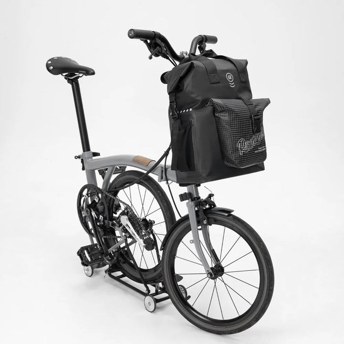 ROCKBROS AS-158 18L Roll-up Handlebar Bag Waterproof Nylon Cycling Helmet Storage Bag for Folding Bike - Black / 18L - 2